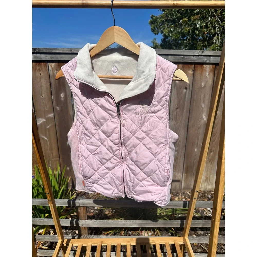Sunice Reversible Quilted Fleece Vest Women Small Pink The Vintage Club Golf